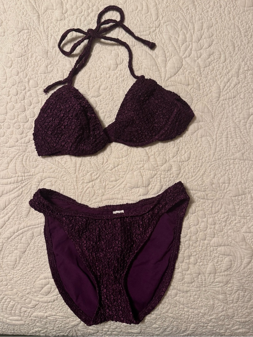 Victoria's Secret Purple Boucle Bikini Set